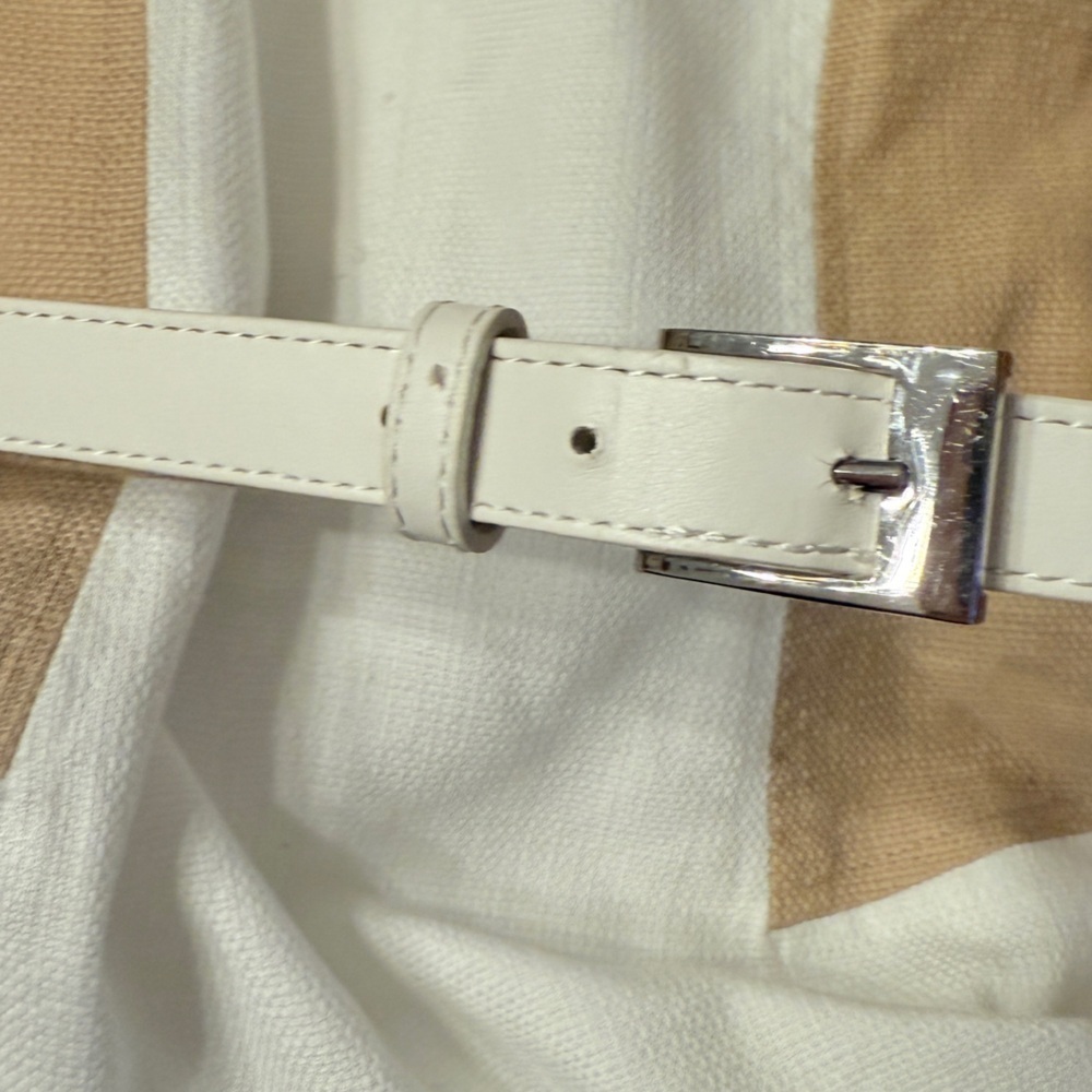 Anne Klein Cream and Tan Sheath Dress w/Belt  Size 2 - Picture 9 of 13